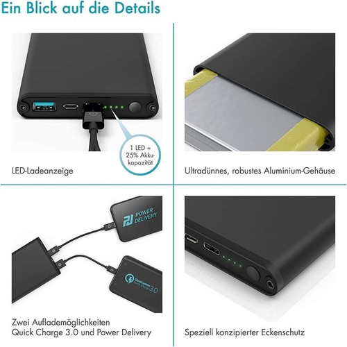 Powerbank Zusatz-Akku 12.000mAh USB-C Ladegerät für Tablet PC iPad Pro 3 4 Air 4 - Bild 7 von 8