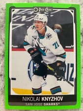 nikolai knyzhov /50 neon green border SSP 21-22 o-pee-chee sharks hockey base