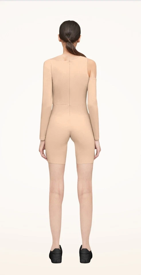 NWT Wolford Warm Up Jumpsuit  Beige Bodysuit Spanx Women Nude Sz 34 USA 4 Tights - Image 2 of 4