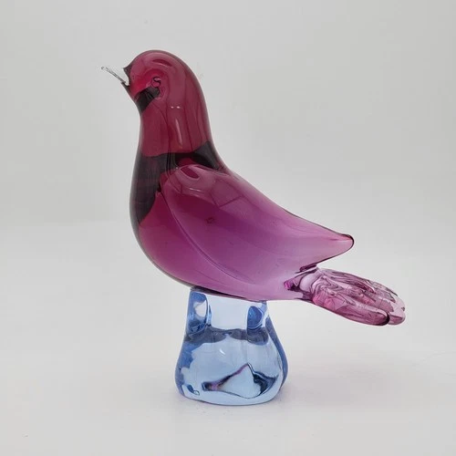 Murano Pauly & Co Purple And Blue Art Glass Bird