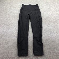 Lululemon Leggings Womens 4 Black High Rise Ankle Pockets Yoga Gym Athletic