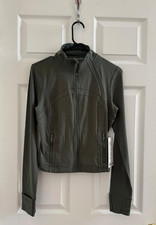New Lululemon Define Cropped Jacket Nulu Size 6 Palm Deco-LW3HB5S PLMD