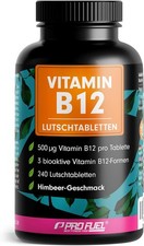 Vitamin B12 Lutschtabletten – 240 Stk – 500µg – Himbeere – Vegan – 8 Monate