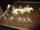 MARX VINTAGE LOT  FORT DEARBORN PLAYSET 45mm CAVALRY FIGURES 1950's