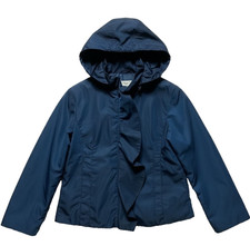 Navy Ruffle Jacket Hooded Girls Size 4 Richie House Removable Hood Boutique