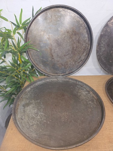 Large Round Industrial Vintage Rustic Zinc Galvanised Metal Serving Drinks Tray - Picture 2 of 9