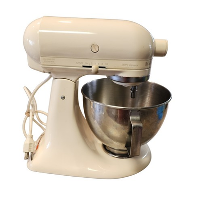 #ad ​Vintage KitchenAid Ultra Power Stand Mixer KSM90 300W Tilt Head Almond Cream $152.00