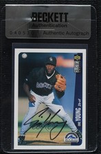 BAS 1996 Upper Deck Collector's Choice Eric Young #128 Seal of Authenticity 3c7