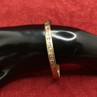 9ct Yellow Gold Etched Bangle Bracelet Approx. 11.90g (J) MO#8922