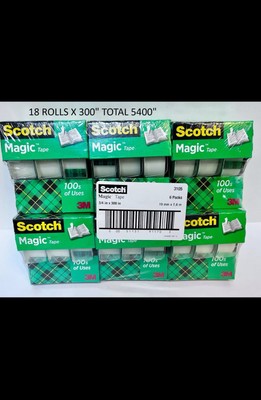 18 ROLLS Scotch Magic Tape 3105 3/4'' x 300'' Total 5400''  LOT of Six 3-packs