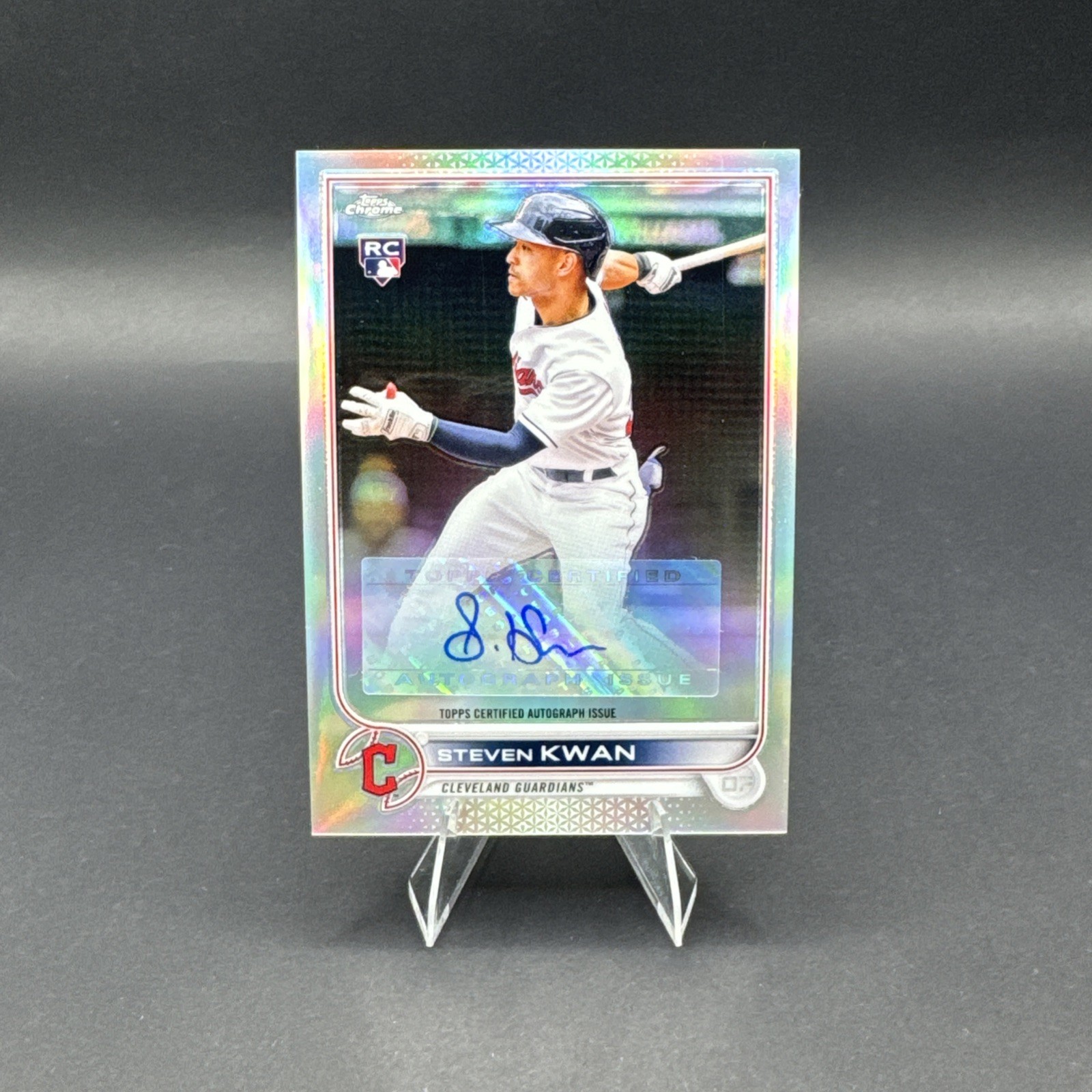 Steven Kwan RC Auto Refractor 2022 Topps Chrome Update #AC-SK Guardians 