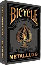 Bicycle Black and Gold Metalluxe Playing Cards – Premium Foil Metalluxe Deck– Cl