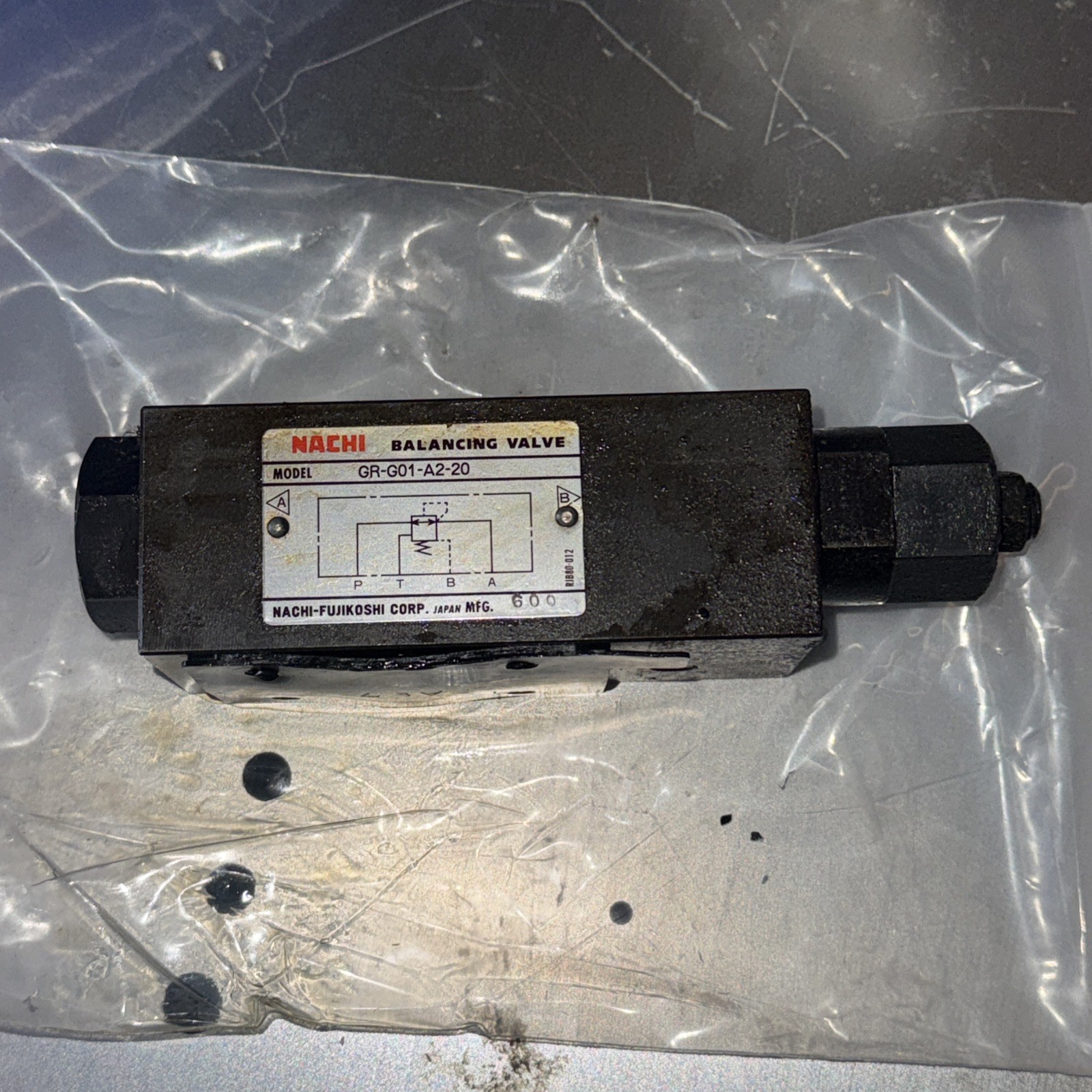 Nachi GR-G01-A2-20 Balancing Valve GRG01A220, Used, LO1