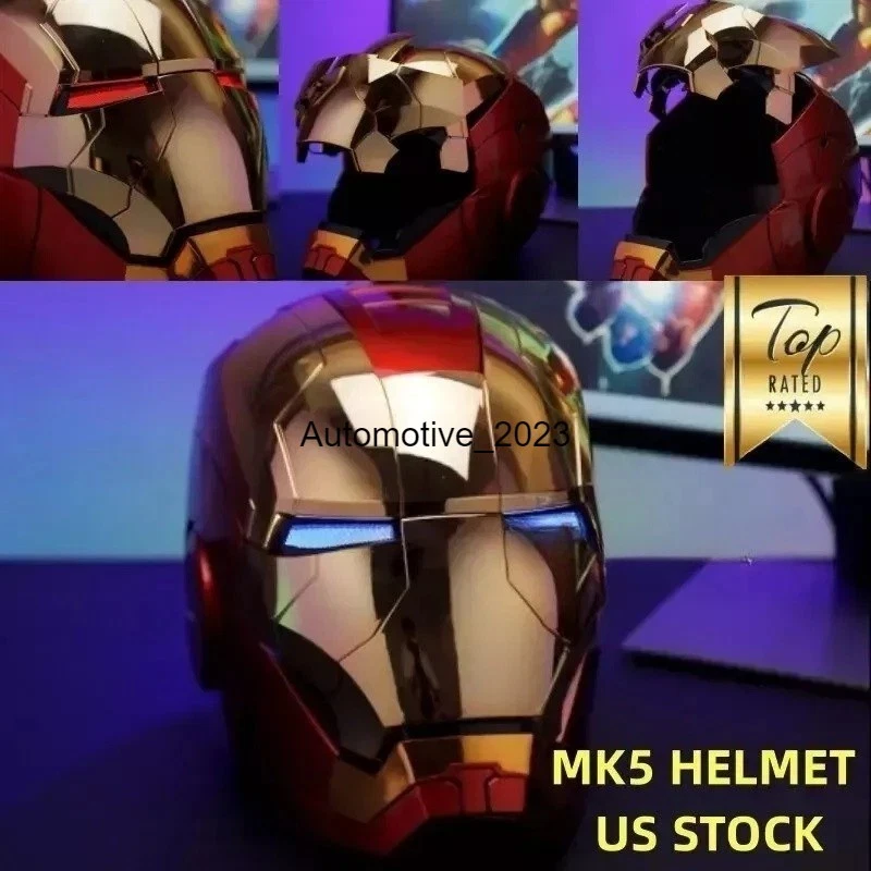 US!! Iron Man MK5 1:1 Helmet Wearable Voice-control Golden Mask Cosplay AUTOKING - Image 2 of 4