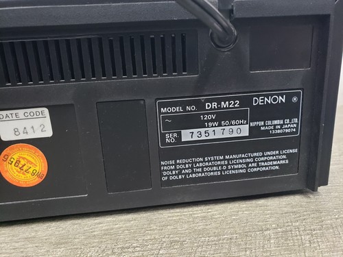 *VER VIDEO* -Funciona-De colección Denon DR-M22 3 cabezales Cassette Tape Deck/Reproductor - Imagen 11 de 15