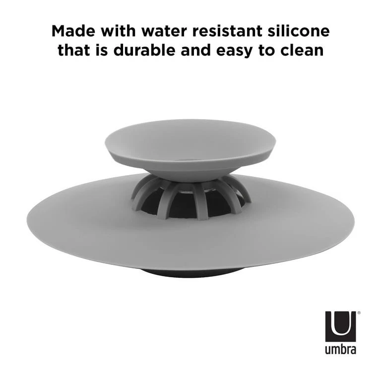  Umbra Flex Drain Stop Hair Catcher Gray - Image 3 of 4
