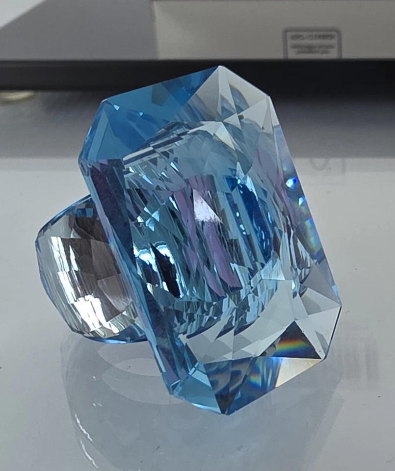 Swarovski 5600223 Ring Lucent Cocktail Ring Crystal Blue Grösse 55 MIB OVP 