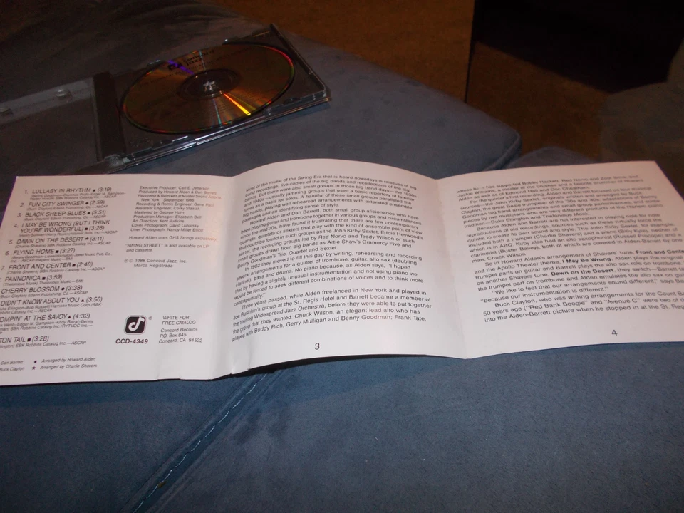 THE HOWARD ALDEN /DAN BARRETT QUINTET-SWING STREET 1988 CD ALBUM - Image 4 of 4