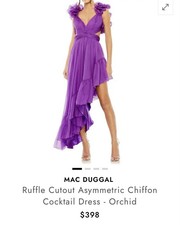 Mac Duggal 68641 Ruffle Tiered Cut Out Chiffon High Low Formal Pageant Gown 2