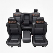 2008 Ford F250 F350 Lariat Full Front Second Row Leather Seat Covers Black