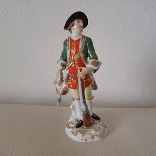 Meissen 1ª elección raro raro 17 cm figura grande 63047 cazador porcelana Kaendler EXCELENTE