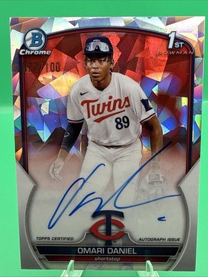 2023 Bowman Chrome Omari Daniel Prospect Auto Atomic Variation Refractor #/100