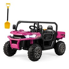 2 Seater Ride on Car, 12V Off-Road Electric Dump 12V - 47" x 27" x 25.5" Pink