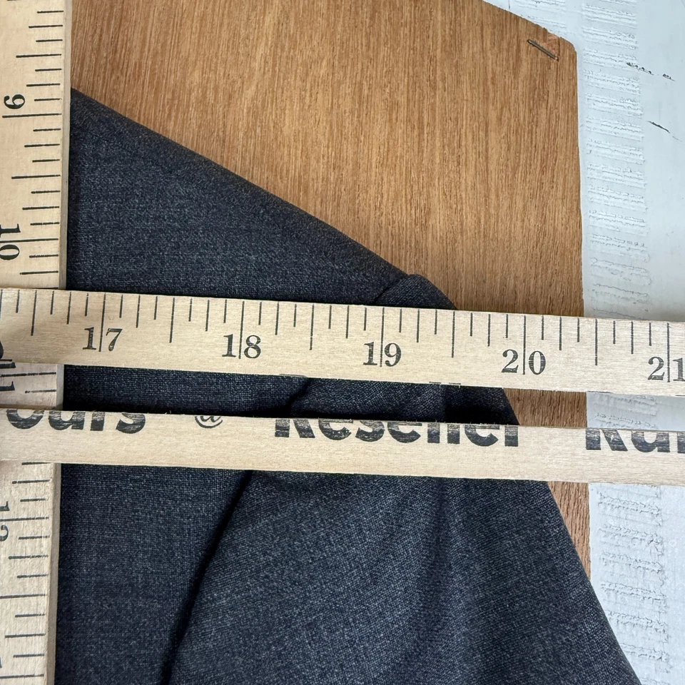 Sarar 套装男式 44S 灰色 2 纽扣 100% 羊毛裤子 38x31 平前炭黑色 — 第 4/4 张图片