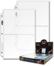 200 BCW Pro 2 Pocket 5x7 Photo / Large Postcard Album Pages 5 x 7 binder sheets