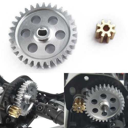Kit conversione pignone 8T ingranaggio spur 8T RC Metal 0.5M 32T per 1/24 SCX24 - Foto 8 di 12