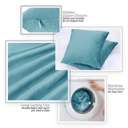 Throw Pillow Covers Set of 2 Sofa Decor Velvet Cushion Cases 7 Sizes 36 Colors! - Picture 17 of 266