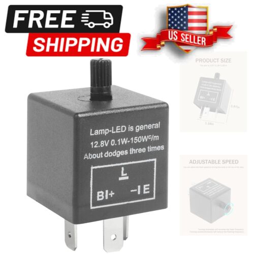 Durable CF-13 LED Flasher Relay - 12V Adjustable Turn Signal for Cars & Bikes