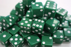 WHOLESALE-LOT-OF-50-GREEN-DICE-WHITE-PIPS-6-SIDED-D6-DIE-GAME-SIX-1-2-034-12mm