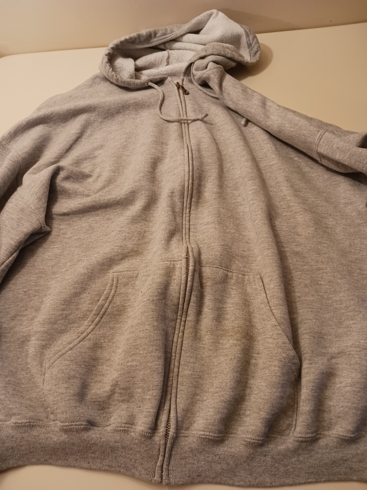 Mens 2XL Long Sleeve Full Zip Up Hood Jacket Gray… - image 8