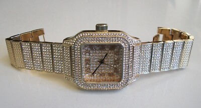 New Tecno Pave Rhinestone and Goldtone Watch Techno Pave Men main image 3