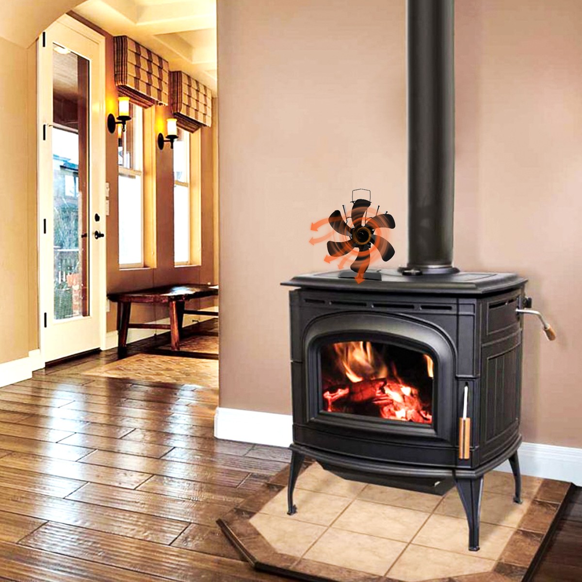 6 Blades Fireplace Stove Fan Heat Powered Stove Fan for Log Wood Burner  Stove | eBay