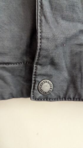 LEVIS Mens Cotton Gray Canvas Lined Military Zipper Snap Jacket Large XL NWT - Picture 3 of 17