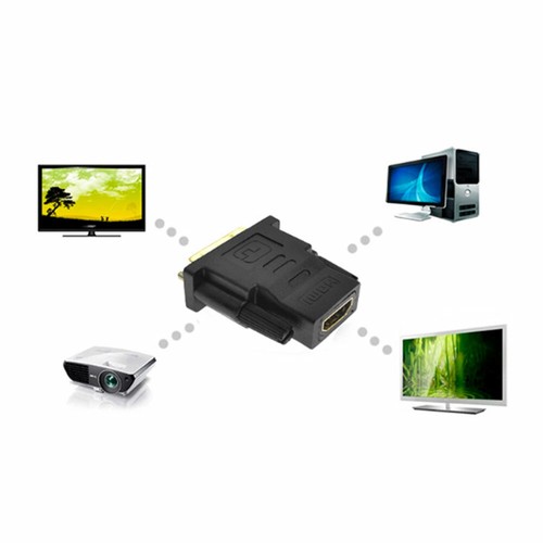 Conector HDMI > Conector DVI 24+1 Cable Adaptador 1080P 3D 4K Full HD TV PC Dorado - Imagen 6 de 6