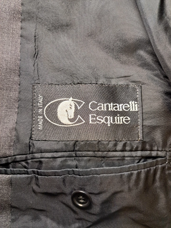 PREMIUM Cantarelli Esquire Traje Chaqueta Hombre 42R Gris Lana Virgen Bemberg Italia Foto 2 de 4