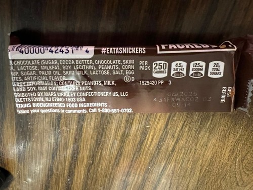 ONE LOT OF 2 SNICKERS CANDY BARS CTM3 - Picture 2 of 2