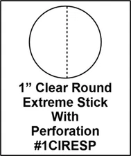Crystal Clear Round Perforated Label Roll 1" Extreme Stick Adhesive Seal 1CIRESP