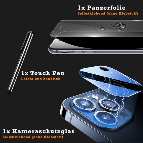 Schutz Hülle Handy Tasche Kameraschutz Flip Case Wallet Book Hülle Glas Folie - Bild 5 von 12