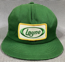 Vintage Layne Hat Snapback Cap Mens Green Louisville MFG 80s USA Made Farm READ