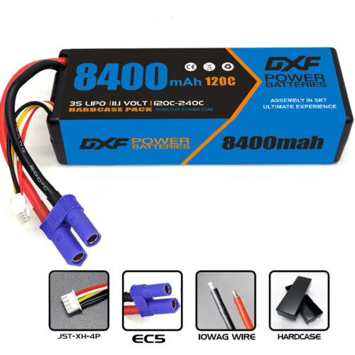 2xDXF 3S LiPo Battery 11.1V 120C 8400mAh EC5 RC Car Truck Helicopter Racing - Picture 3 of 9