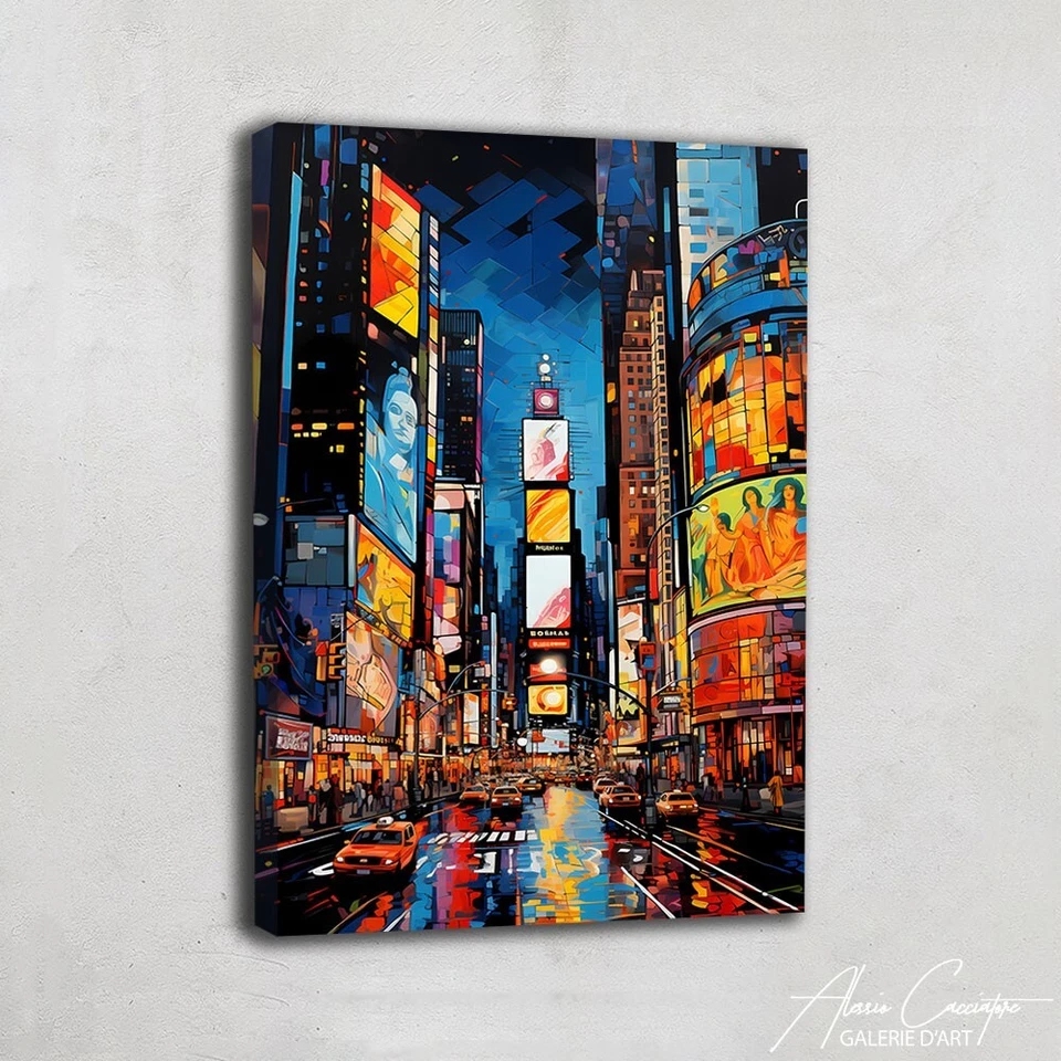 Arte de Nueva York Lienzo Arte Times Square Impresión de Arte de Nueva York Horizonte Arte de Pared Foto 2 de 4