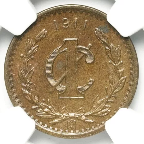 1911 Mo Mexico 1C Centavo NGC MS-64 BN