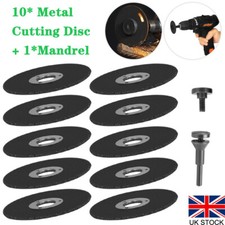 10Pcs Metal Cutting Discs with Rotary Tool Drill Attachment  for Metalworking