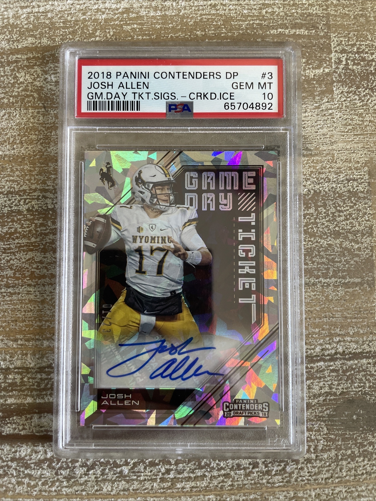 Josh Allen Panini Contenders Draft Picks Game Day Ticket Signatures #3 Cracked Ice