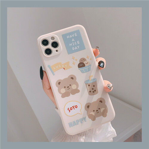 Cute Cartoon Pooh Bear Shockproof Case Cover for iPhone 11 12 13Pro Max 14 15 16 - Bild 9 von 13