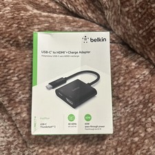 Belkin USB-C to HDMI  Charge Adapter 1:2 Portable Adapter - Black AVC002BK-BL 